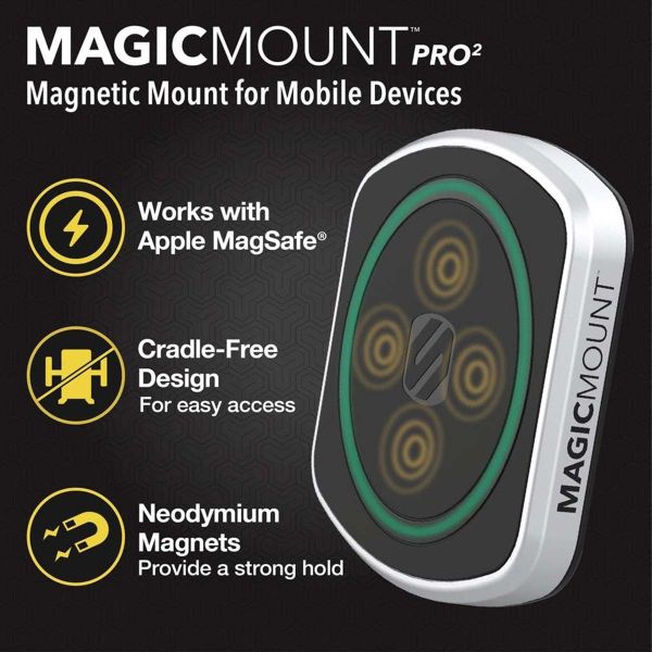 Scosche MagicMount Pro2 Flush mount - Telefoonhouder auto - Universeel - Magnetisch en MagSafe - Zwart