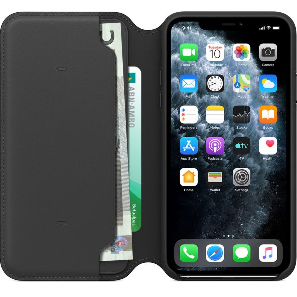 Apple Leather Folio Bookcase iPhone 11 Pro Max - Black