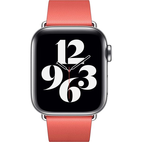 Apple Leather Band Modern Buckle Apple Watch Series 1-9 / SE - 38/40/41 mm / Series 10 - 42 mm - Maat L - Roze