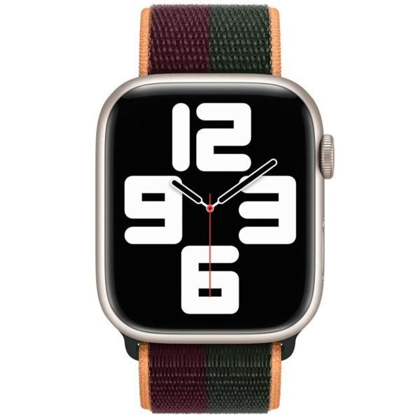 Apple Sport Loop Band Apple Watch Series 1-9 / SE - 38/40/41 mm / Series 10 - 42 mm - Dark Cherry/Forest Green