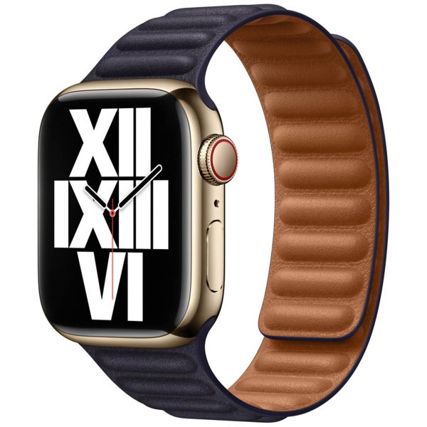 Apple Leather Link Apple Watch Series 1-9 / SE - 38/40/41 mm / Series 10 - 42 mm - Maat S/M - Ink