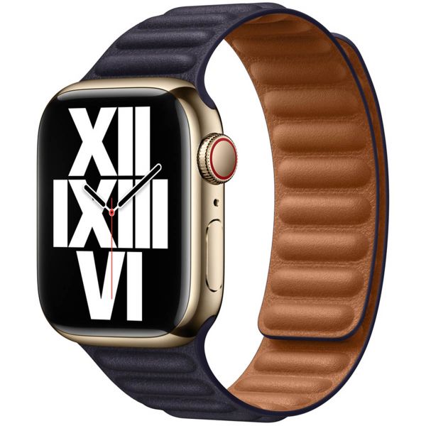 Apple Leather Link Apple Watch Series 1-9 / SE - 38/40/41 mm / Series 10 - 42 mm - Maat M/L - Ink