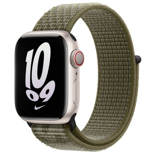 Apple Nike Sport Loop Band Apple Watch Series 1-9 / SE - 38/40/41 mm / Series 10 - 42 mm - Sequoia / Pure Platinum