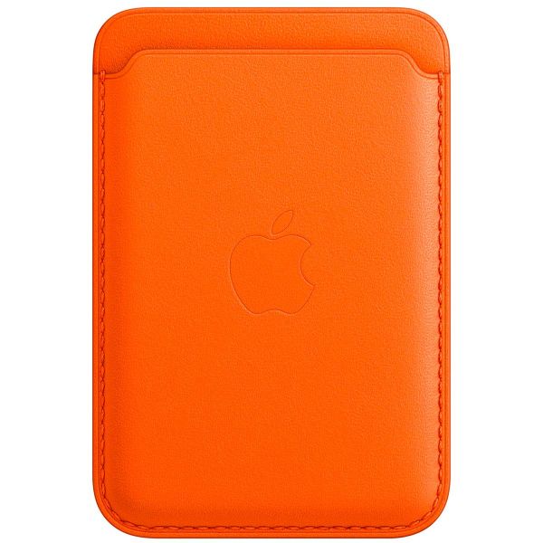 Apple Leather Wallet MagSafe (Apple Wallet 2nd generation) - Met ingebouwde AirTag functie - Oranje