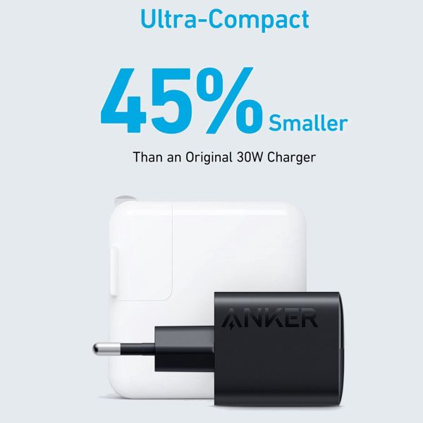 Anker 323 Power Adapter - Snellader met twee poorten - 33 Watt - Zwart