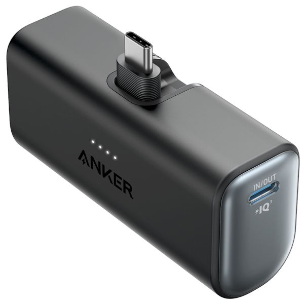 Anker Nano Powerbank met ingebouwde USB-C connector - 5.000 mAh - Zwart