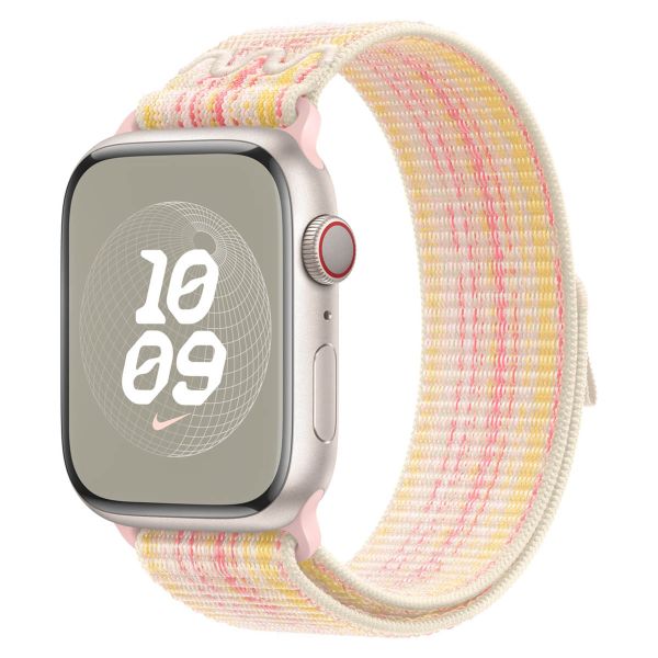 Apple Nike Sport Loop Band Apple Watch Series 1-9 / SE / Ultra (2) - 42/44/45/49 mm - Starlight/Pink