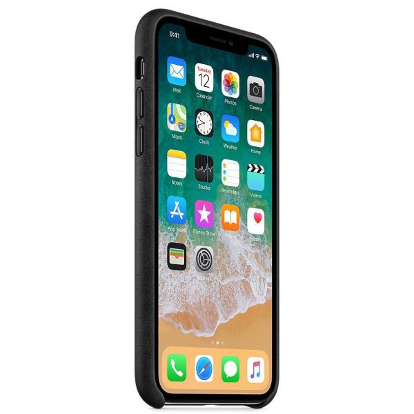 Apple Leather Backcover iPhone X - Black