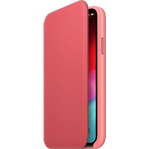 Apple Leather Folio Bookcase iPhone X / Xs - Peony Pink