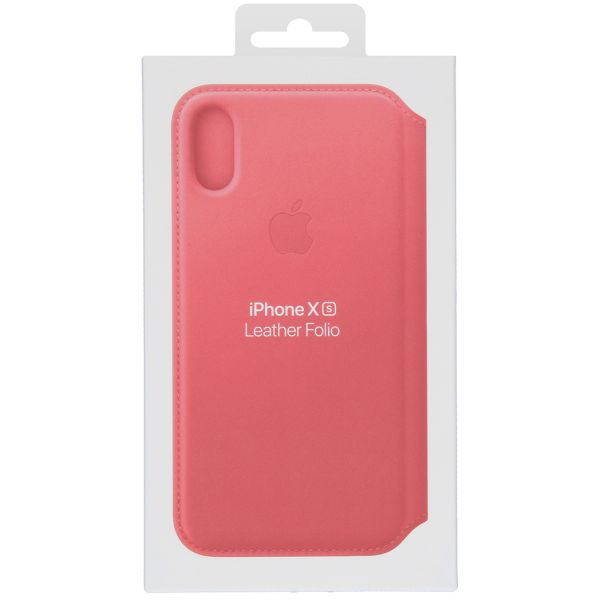 Apple Leather Folio Bookcase iPhone X / Xs - Peony Pink