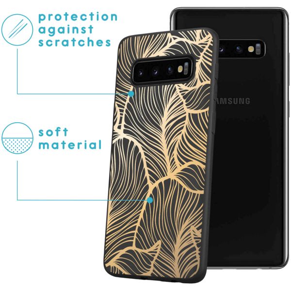 imoshion Design hoesje Samsung Galaxy S10 - Bladeren / Zwart