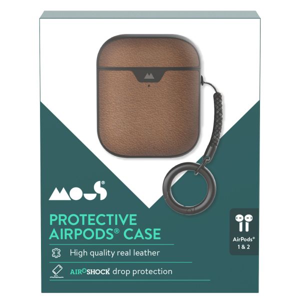 Mous Leather Protective Case AirPods 1 / 2 - Bruin