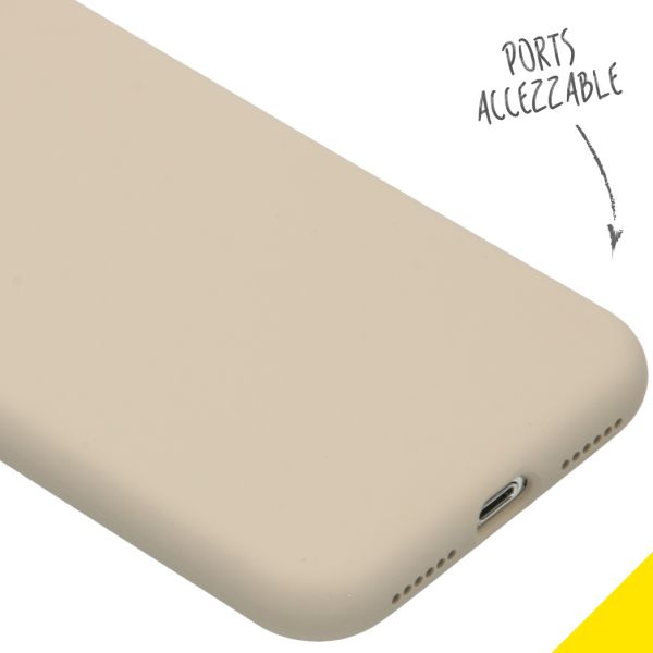 Accezz Liquid Silicone Backcover iPhone Xs / X - Stone