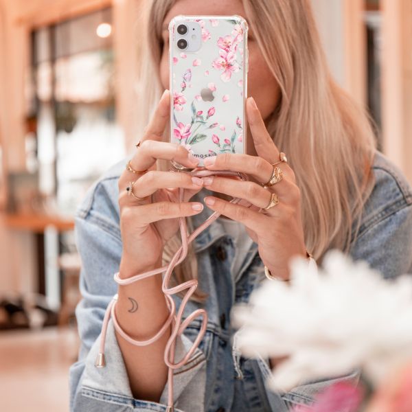 imoshion Design hoesje met koord iPhone 8 Plus / 7 Plus - Bloem - Roze