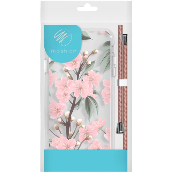 imoshion Design hoesje met koord iPhone 8 Plus / 7 Plus - Bloem - Roze / Groen