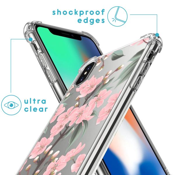 imoshion Design hoesje met koord iPhone X / Xs - Bloem - Roze / Groen