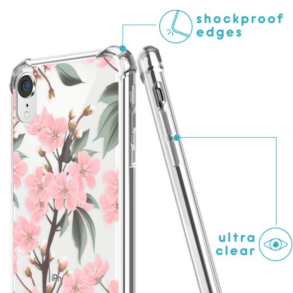 imoshion Design hoesje met koord iPhone Xr - Bloem - Roze / Groen