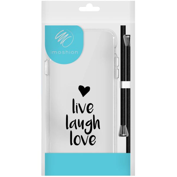 imoshion Design hoesje met koord Samsung Galaxy A51 - Live Laugh Love - Zwart