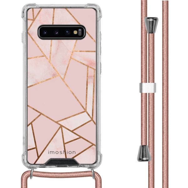 imoshion Design hoesje met koord Samsung Galaxy S10 Plus - Grafisch Koper - Roze