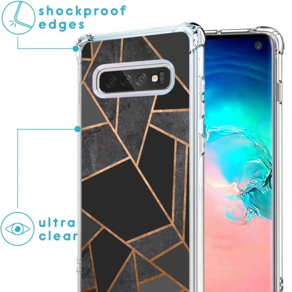 imoshion Design hoesje met koord Samsung Galaxy S10 - Grafisch Koper - Zwart / Goud