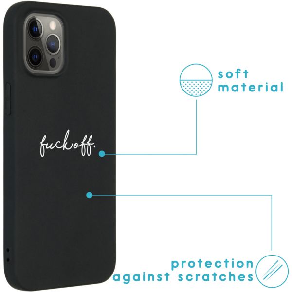 imoshion Design hoesje iPhone 12 Pro Max - Fuck Off - Zwart