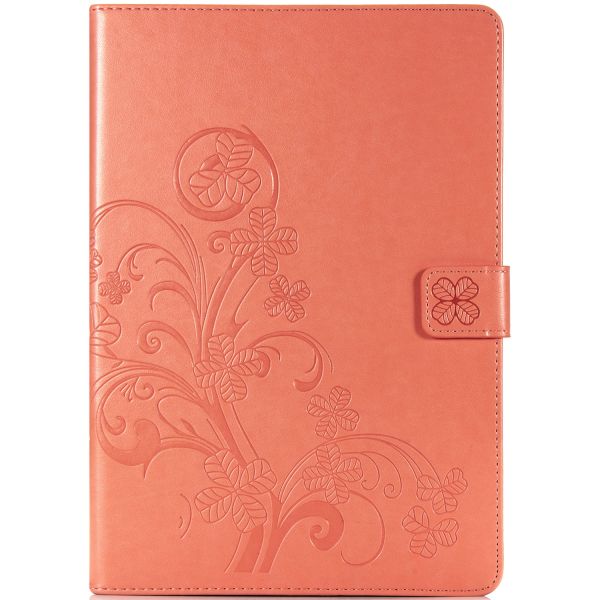 Klavertje Bloemen Bookcase iPad 9 (2021) 10.2 inch / iPad 8 (2020) 10.2 inch / iPad 7 (2019) 10.2 inch - Peach