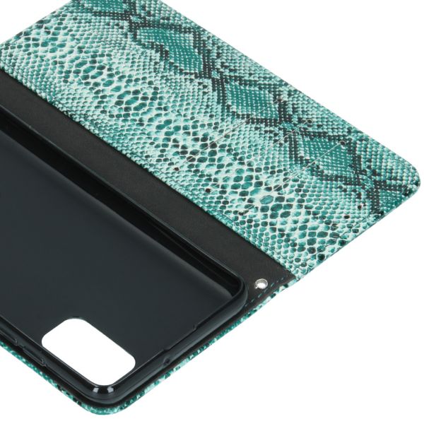 Slangenprint Bookcase Samsung Galaxy A41 - Lichtblauw