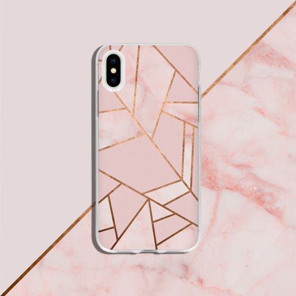 Design Backcover iPhone 11 Pro Max - Roze Grafisch / Koper