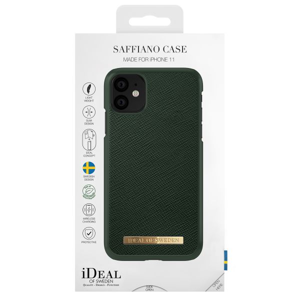 iDeal of Sweden Saffiano Backcover iPhone 11 - Groen