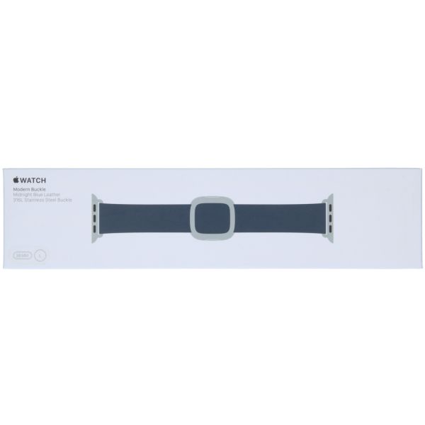 Apple Leather Band Modern Buckle Apple Watch Series 1-9 / SE - 38/40/41 mm / Series 10 - 42 mm - Maat L - Blauw