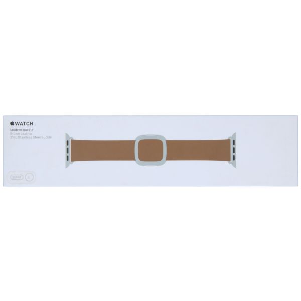 Apple Leather Band Modern Buckle Apple Watch Series 1-9 / SE - 38/40/41 mm / Series 10 - 42 mm - Maat L - Bruin