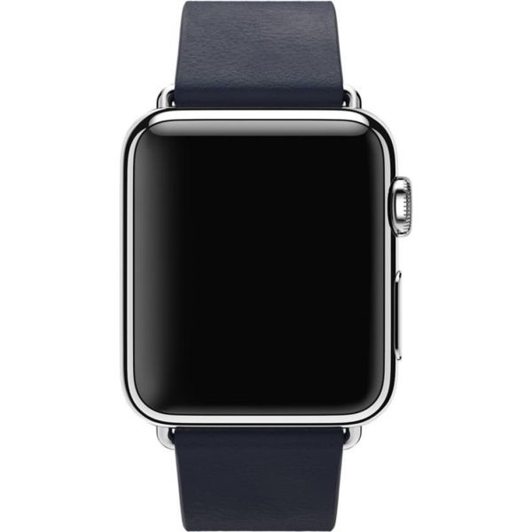 Apple Leather Band Modern Buckle Apple Watch Series 1-9 / SE - 38/40/41 mm - Maat M - Blauw