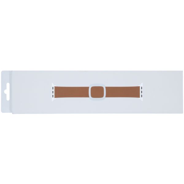 Apple Leather Band Modern Buckle Apple Watch Series 1-9 / SE - 38/40/41 mm / Series 10 - 42 mm - Maat M - Saddle Brown