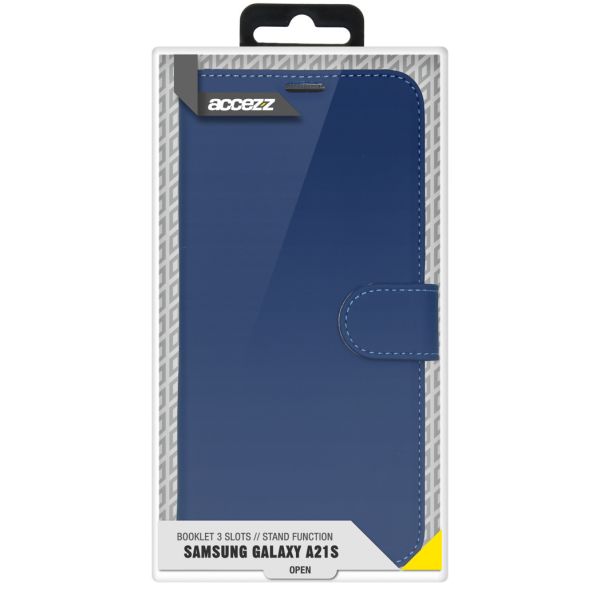 Accezz Wallet Softcase Bookcase Samsung Galaxy A21s - Blauw