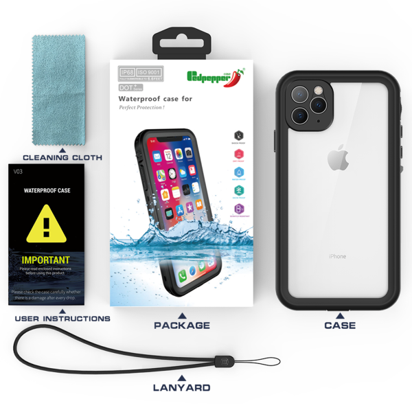 Redpepper Dot Plus Waterproof Backcover iPhone 11 Pro - Zwart