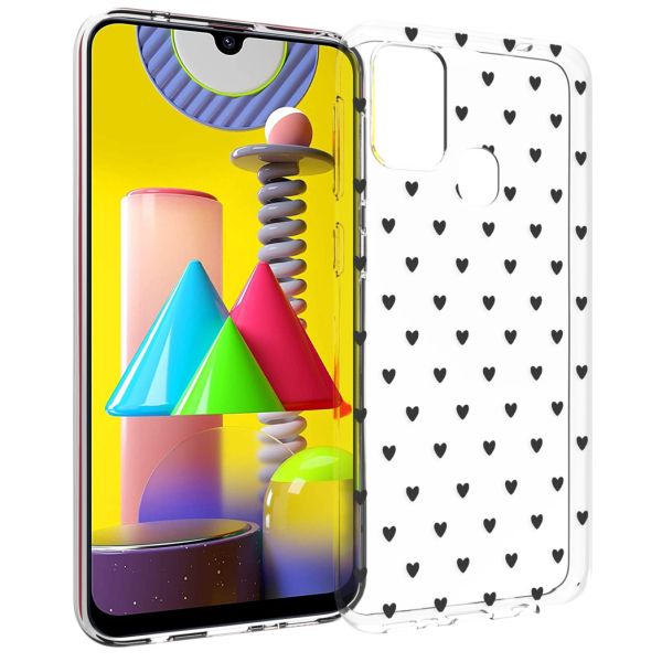 imoshion Design hoesje Samsung Galaxy M31 - Hartjes - Zwart