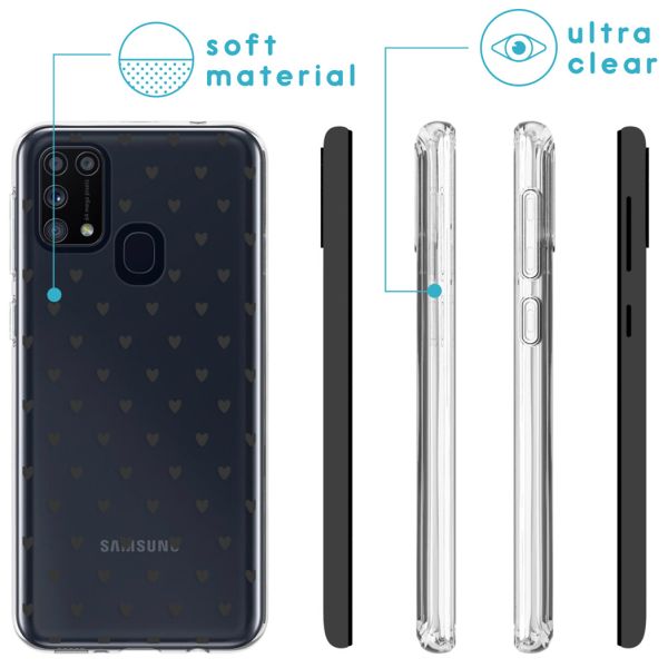 imoshion Design hoesje Samsung Galaxy M31 - Hartjes - Zwart