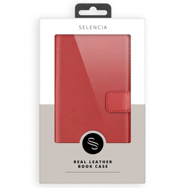 Selencia Echt Lederen Bookcase Samsung Galaxy S9 Plus - Rood
