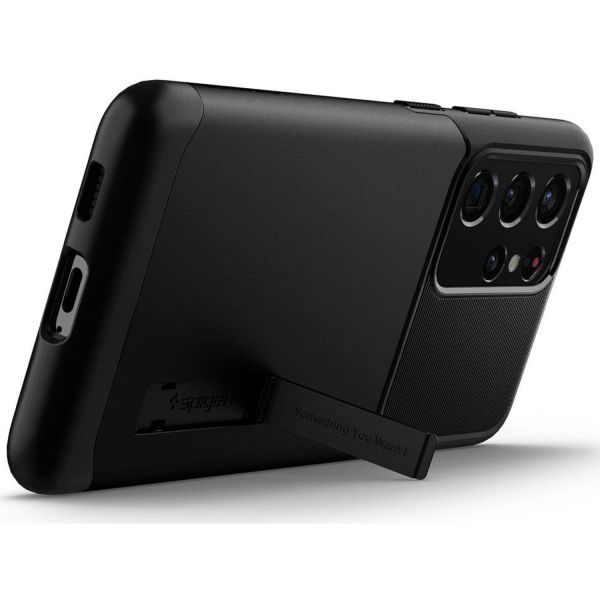 Spigen Slim Armor Backcover Samsung Galaxy S21 Ultra - Zwart