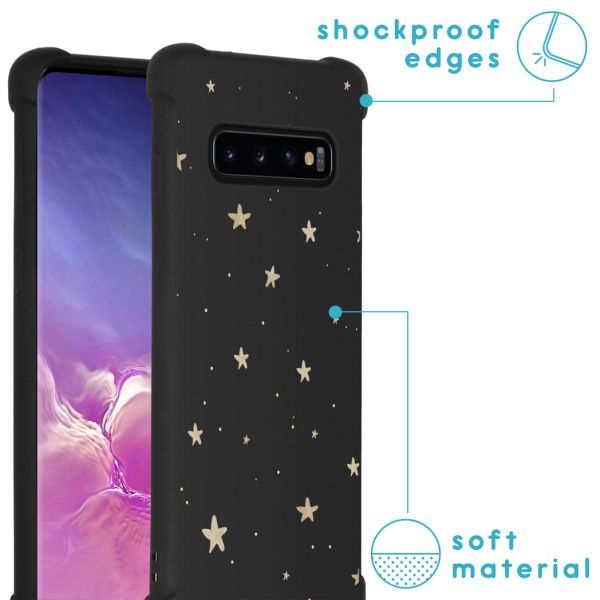 imoshion Design hoesje met koord Samsung Galaxy S10 - Sterren - Zwart / Goud