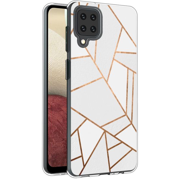 imoshion Design hoesje Samsung Galaxy A12 - Grafisch Koper / Wit