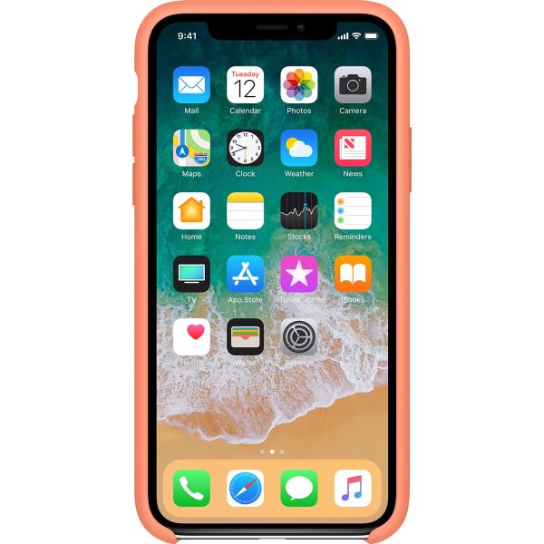 Apple Silicone Backcover iPhone X - Peach