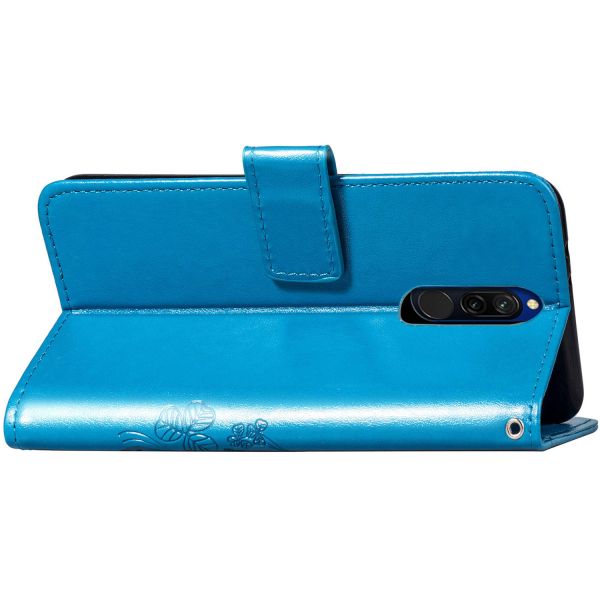 Klavertje Bloemen Bookcase Xiaomi Redmi 8 - Turquoise