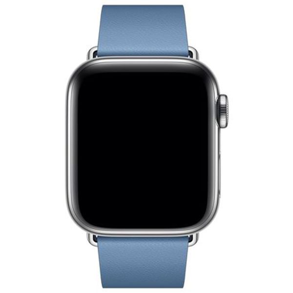 Apple Leather Band Modern Buckle Apple Watch Series 1-9 / SE - 38/40/41 mm / Series 10 - 42 mm - Maat L - Cornflower