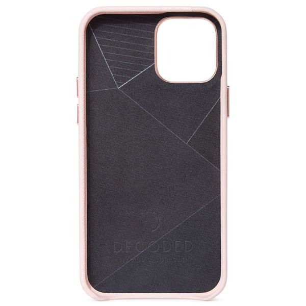 Decoded Dual Leather Backcover iPhone 12 (Pro) - Roze