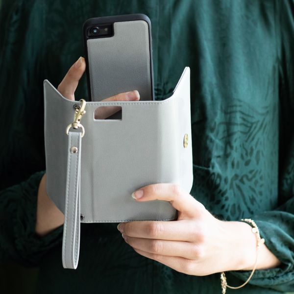 Selencia Eny Uitneembare Vegan Lederen Clutch iPhone 11 - Grijs