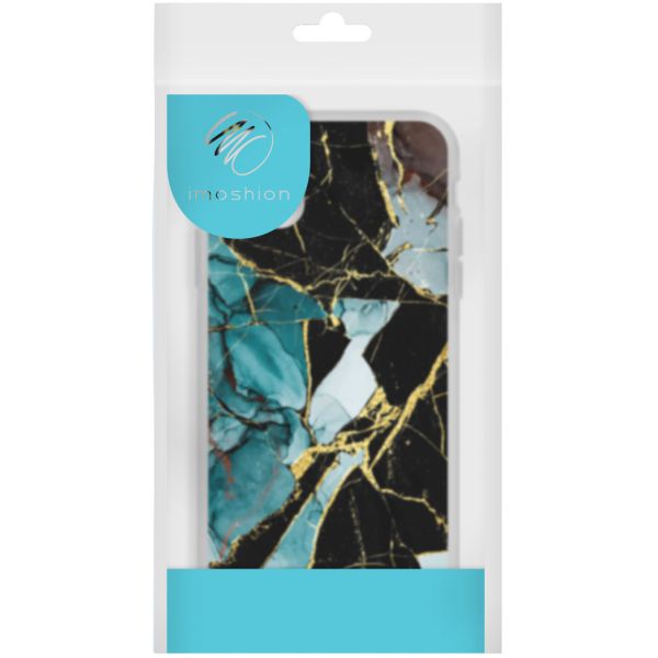 imoshion Design hoesje Galaxy A22 (5G) - Marmer - Gebroken Blauw