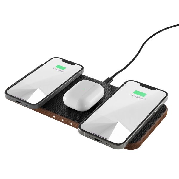 Woodcessories MultiPad Wireless charger - Draadloze oplaadpad - Walnoothout