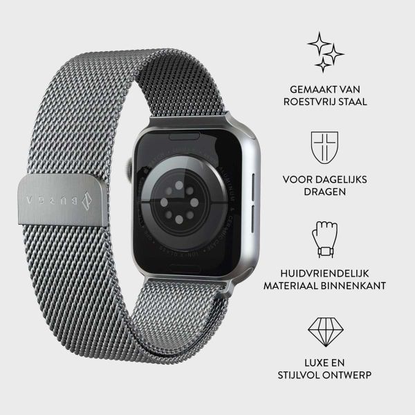 Burga Milanees bandje Apple Watch Series 1-10 / SE / Ultra (2) - 42/44/45/46/49 mm - Zilver