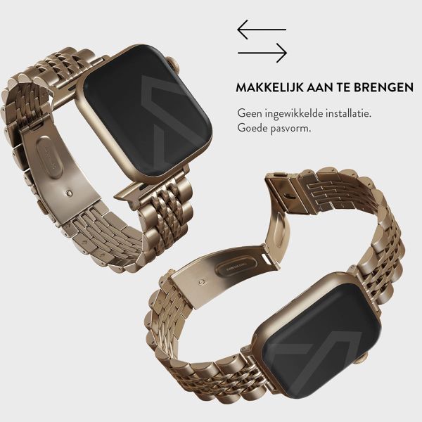 Burga Stalen bandje Apple Watch Series 1-10 / SE / Ultra (2) - 42/44/45/46/49 mm - Chic Royal - Goud